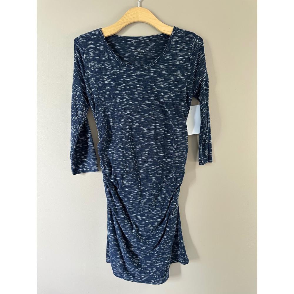 Liz‎ Lange Maternity Target Blue Space Dye Ruched Side Bodycon Dress Small